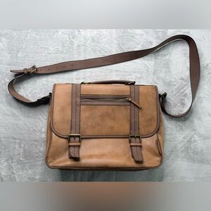 Aldo Brown faux Leather Messenger Bag